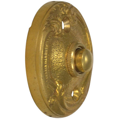 Lafayette Swirl Style Door Bell Push Button (Polished Brass Finish) COPPER MOUNTAIN HARDWARE