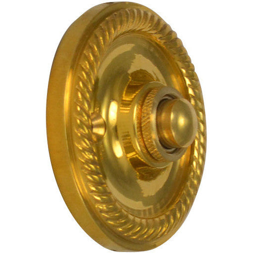 Classic Georgian Roped Doorbell Push Button (Polished Brass Finish) COPPER MOUNTAIN HARDWARE