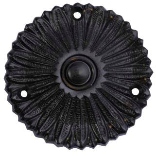 Solid Brass Antique Flower Doorbell Push (Oil Rubbed Bronze Finish) COPPER MOUNTAIN HARDWARE