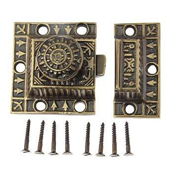 3 Inch Long Windsor Pattern Lost Wax Cast Cabinet Latch (Antique Brass Finish) COPPER MOUNTAIN HARDWARE