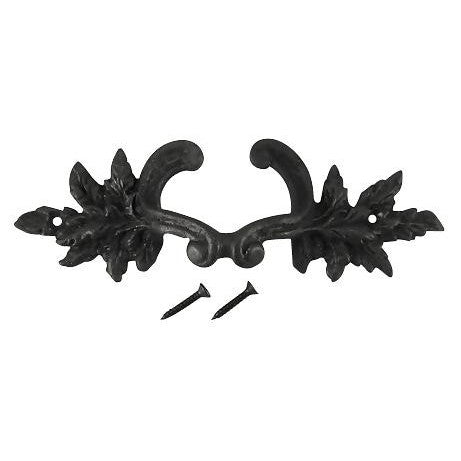 6 Inch Overall (4 3/8 Inch c-c) Solid Brass Ornate French Leaves Pull (Black Bronze Finish) COPPER MOUNTAIN HARDWARE