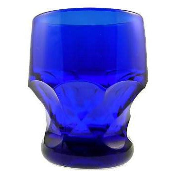 6 Ounce Cobalt Blue Glass Georgia Tumbler 3 1/4 Inch Tall - Set of Four COPPER MOUNTAIN HARDWARE