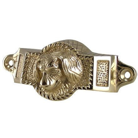 4 Inch Overall (3 1/2 Inch c-c) Solid Brass Golden Retriever Rectangular Cup Pull (Polished Brass Finish) COPPER MOUNTAIN HARDWARE