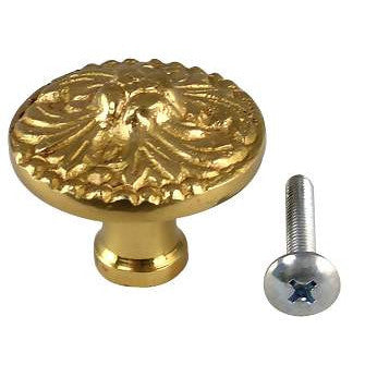 1 1/4 Inch Polished Brass Rococo Cabinet Knob (Several Finishes Available) COPPER MOUNTAIN HARDWARE