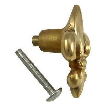 1 5/8 Inch Fleur de Lis Knob (Polished Brass Finish) COPPER MOUNTAIN HARDWARE