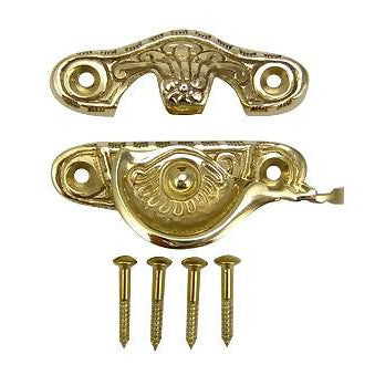 Floral Victorian Solid Brass Sash Window Lock (Polished Brass Finish) Copper Mountain Hardware