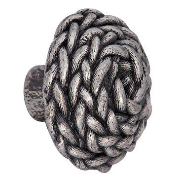 1 3/8 Inch Solid Pewter Decorative Rope Knob COPPER MOUNTAIN HARDWARE