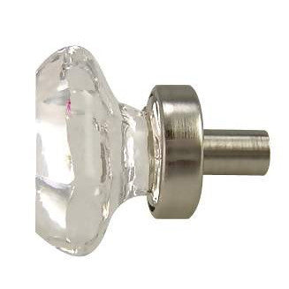 1 Inch Crystal Octagon Old Town Cabinet Knob (Brushed Nickel Base) COPPER MOUNTAIN HARDWARE