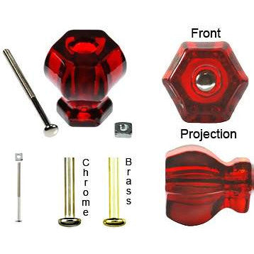 1 1/4 Inch Ruby Red Glass Knobs COPPER MOUNTAIN HARDWARE