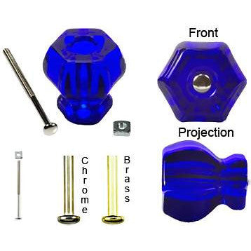 1 1/4 Inch Cobalt Blue Glass Knobs COPPER MOUNTAIN HARDWARE