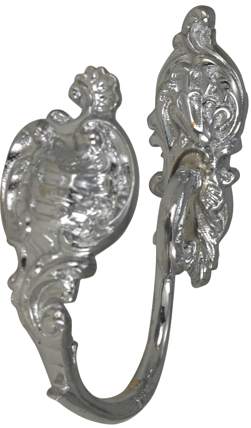 4 3/4 Inch Solid Brass Curtain Tie Back - French Ornate Style COPPER MOUNTAIN HARDWARE