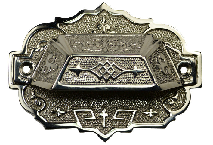 COPPER MOUNTAIN HARDWARE 4 3/8 Inch Overall Solid Brass Eastlake Cup & Bin Pull With Backplate