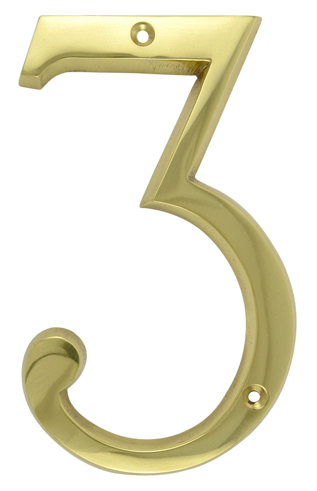 6 Inch Tall House Number 3 COPPER MOUNTAIN HARDWARE