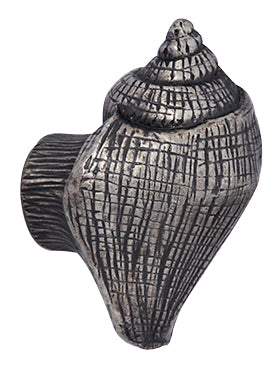 1 5/8 Inch  Ocean Seaside Nautical Solid Pewter Decorative Conch Seashell Knob (Satin Pewter Finish) COPPER MOUNTAIN HARDWARE