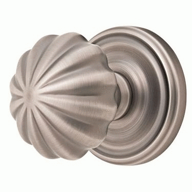 Solid Brass Melon Door Knob Set With Regular Rosette (Several Finish Options) EMTEK