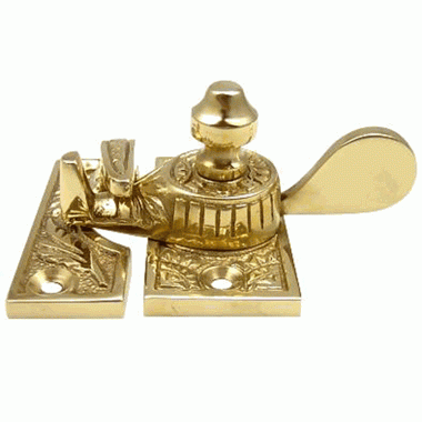 Oriental Pattern Solid Brass Sash Lock (Lacquered Brass Finish) Copper Mountain Hardware