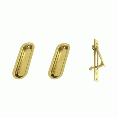 Oval Style Single Pocket Passage Style Door Set (Polished Brass Finish) DELTANA