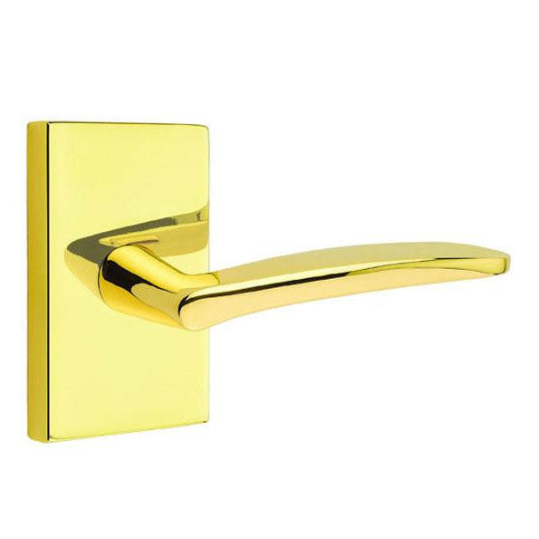 Emtek Solid Brass Poseidon Lever With Modern Rectangular Rosette (Several Finish Options) EMTEK