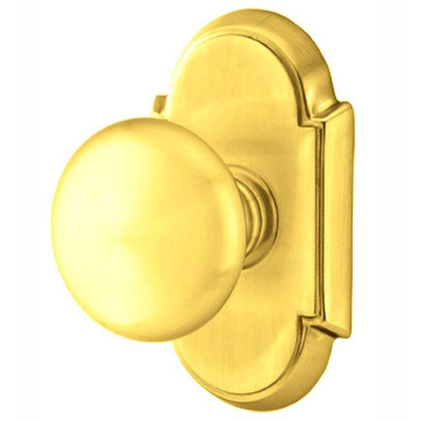 Solid Brass Providence Door Knob Set With # 8 Rosette (Several Finish Options) EMTEK