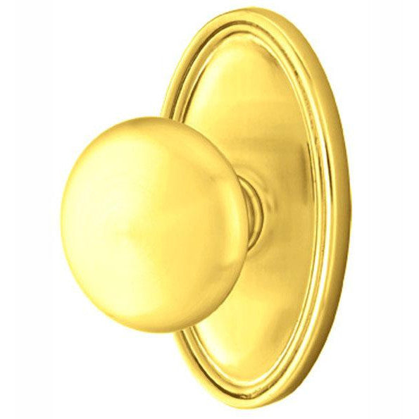 Solid Brass Providence Door Knob Set With Oval Rosette EMTEK