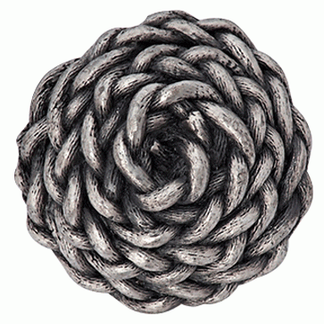 1 3/8 Inch Solid Pewter Decorative Rope Knob COPPER MOUNTAIN HARDWARE