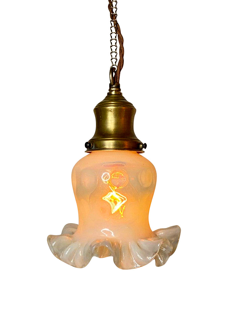 22 Inch Handmade Antique Cherub Two-Light Chandelier With Brass Chain COPPER MOUNTAIN HARDWARE