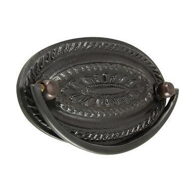 4 Inch Solid Brass Oval Drop Style Pull (Oil Rubbed Bronze Finish) COPPER MOUNTAIN HARDWARE