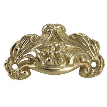 3 Inch Overall (2 3/8 Inch c-c) Solid Brass Cup Pull (Polished Brass Finish) COPPER MOUNTAIN HARDWARE