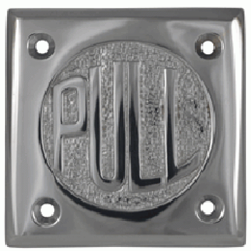 2 3/4 Inch Brass Classic American "Pull" & "Push" Signs (Polished Chrome Finish) COPPER MOUNTAIN HARDWARE