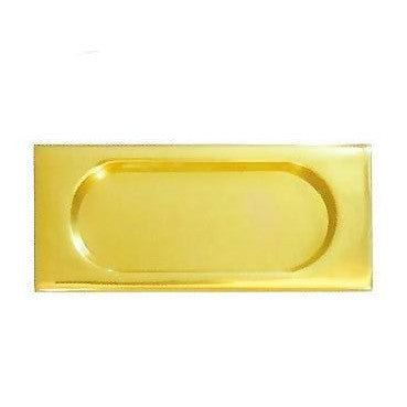 Rectangular Solid Brass Flush Pull (Polished Brass Finish) DELTANA