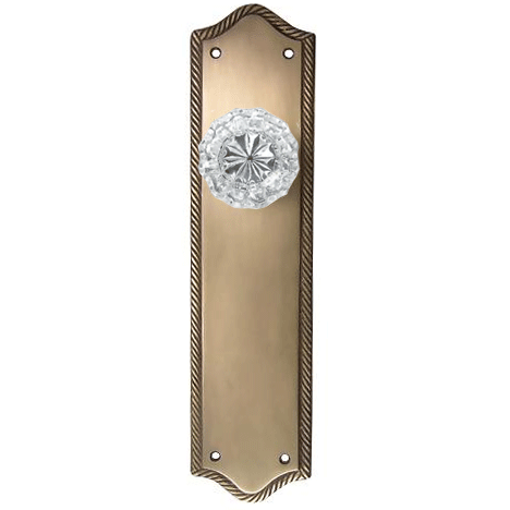 Arched Georgian Roped Backplate Door Set with Fluted Crystal Door Knobs (Several Finishes Available) COPPER MOUNTAIN HARDWARE