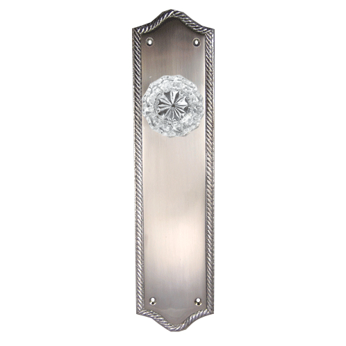 Arched Georgian Roped Backplate Door Set with Fluted Crystal Door Knobs (Several Finishes Available) COPPER MOUNTAIN HARDWARE