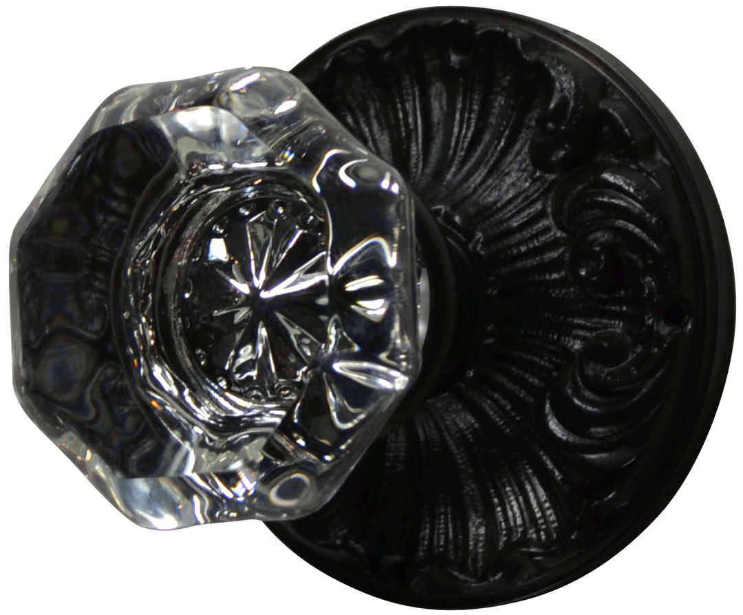 Romanesque Octagon Glass Door Knob COPPER MOUNTAIN HARDWARE