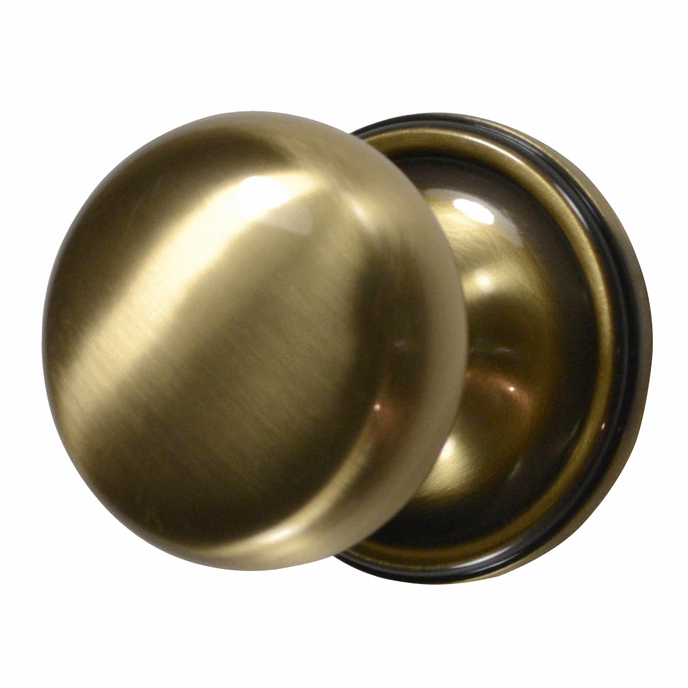 Traditional Rosette Door Set with Round Brass Door Knobs (Several Finishes Available) COPPER MOUNTAIN HARDWARE