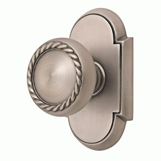 Solid Brass Rope Door Knob Set With # 8 Rosette (Several Finish Options) EMTEK