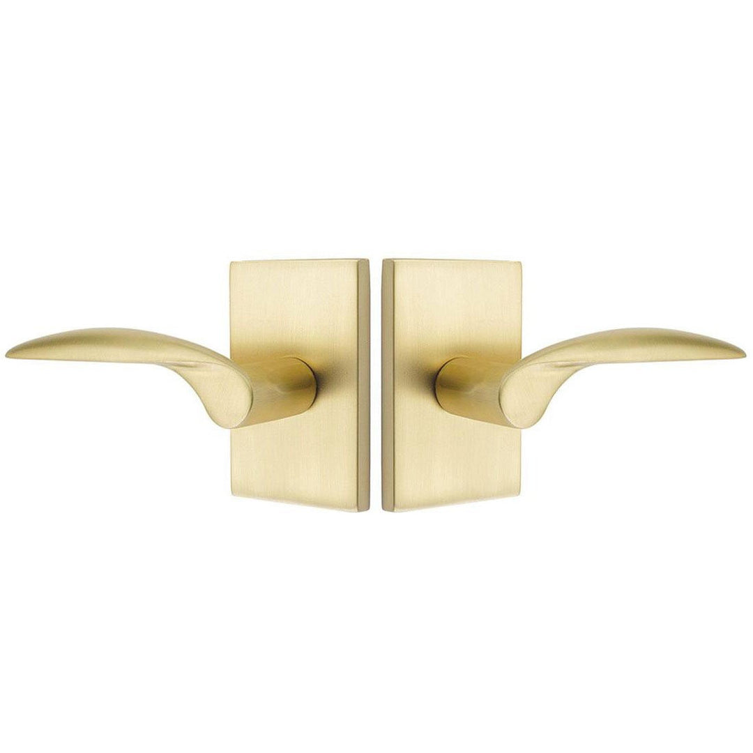 Emtek Solid Brass Mercury Lever With Modern Rectangular Rosette (Several Finish Options) EMTEK