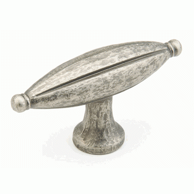 2 7/8 Inch Siena Large Oval Knob (Vibra Nickel Finish) SCHAUB