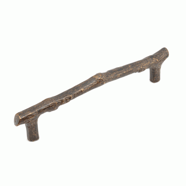 7 1/4 Inch (6 Inch c-c) Mountain Branch Pull (Ancient Bronze Finish) SCHAUB
