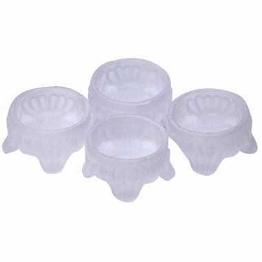 Set of 4 - Clear Frosted Caprice Pattern (Cambridge Glass) Copper Mountain Hardware