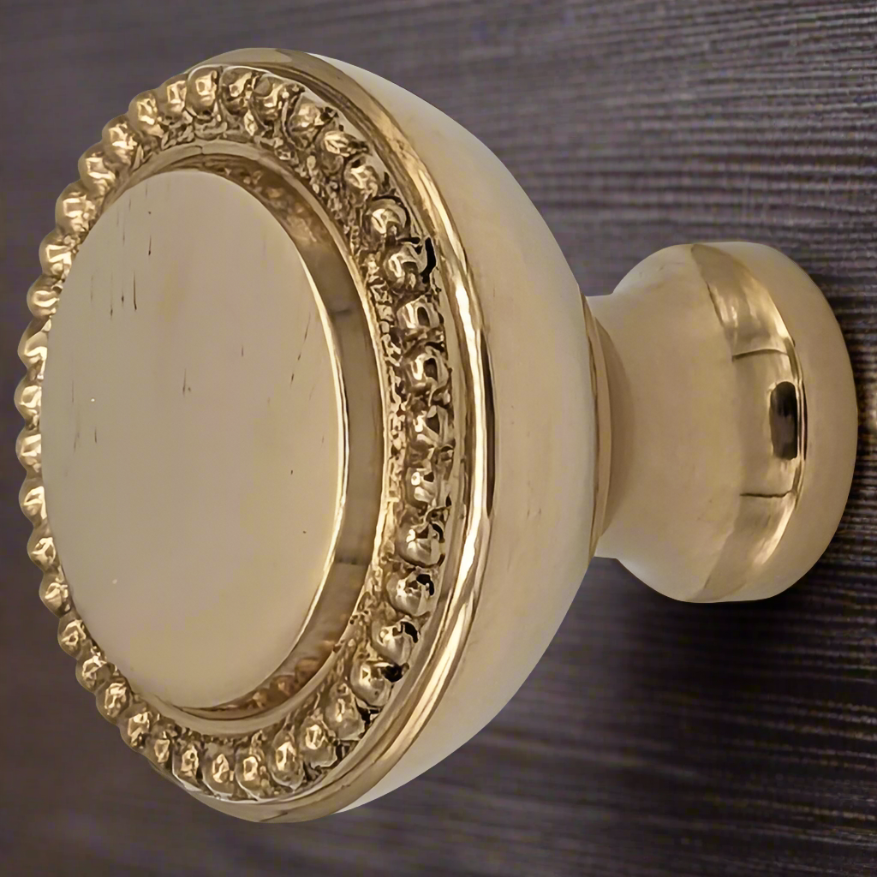 COPPER MOUNTAIN HARDWARE Solid Brass Victorian Beaded Round Cabinet & Furniture Knob