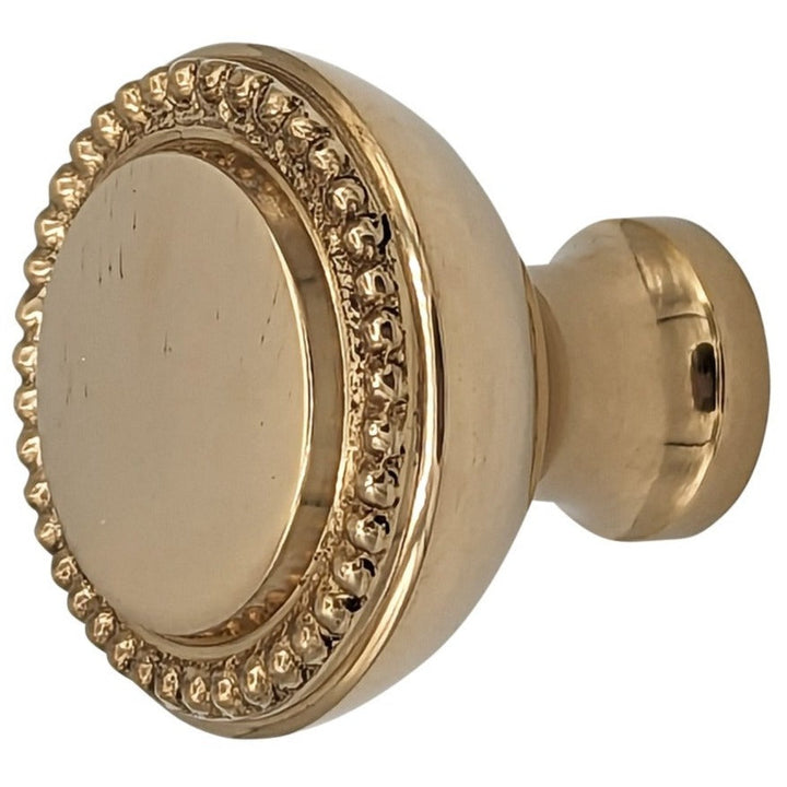 COPPER MOUNTAIN HARDWARE Solid Brass Victorian Beaded Round Cabinet & Furniture Knob