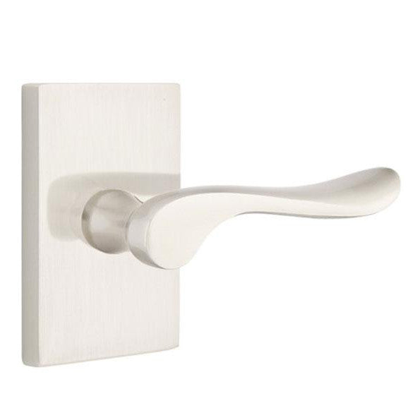 Emtek Solid Brass Luzern Lever With Modern Rectangular Rosette (Several Finish Options) EMTEK