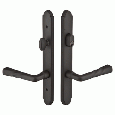 Solid Brass Arched Keyed Style Multi Point Lock Trim (Matte Black Finish) EMTEK