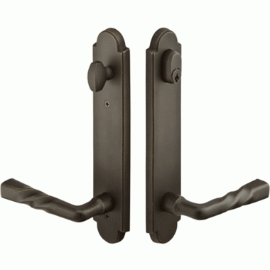 Solid Brass Arched Keyed Style Multi Point Lock Trim (Medium Bronze Finish) EMTEK