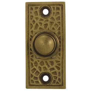 Craftsman Style Doorbell Button In Solid Brass (Antique Brass Finish) COPPER MOUNTAIN HARDWARE