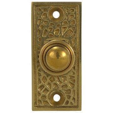 Craftsman Style Door Bell In Solid Brass (Polished Brass Finish) COPPER MOUNTAIN HARDWARE