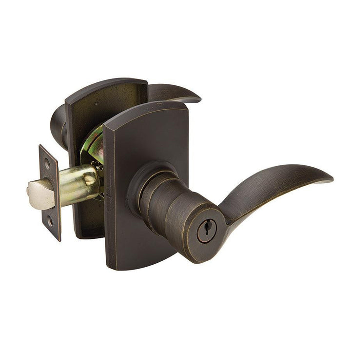 Solid Brass Durango Key In Door Lever with #4 Rosette EMTEK