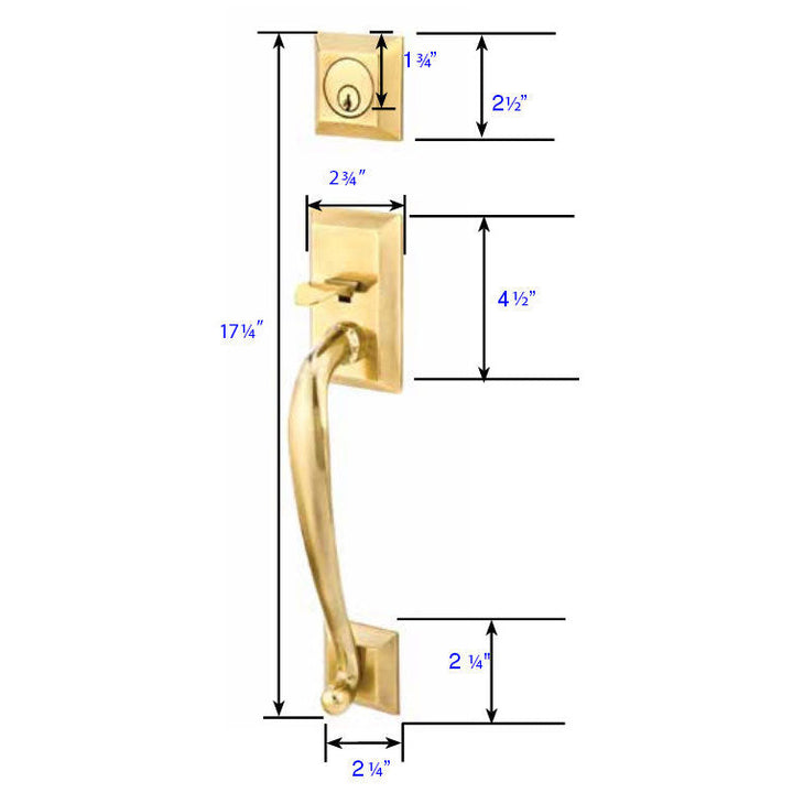 Solid Brass Franklin Style Entryway Set (Polished Brass Finish) EMTEK