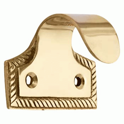 Solid Brass Georgian Roped Sash Lift (Lacquered Brass Finish) Copper Mountain Hardware