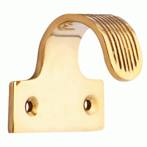 Solid Brass Grooved Sash Lift (Lacquered Brass Finish) Copper Mountain Hardware